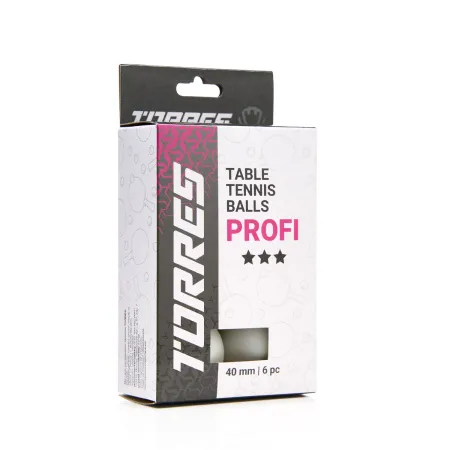 Мяч для наст. тенниса TORRES Profi 3*, TT23012, диам. 40+мм, упак. 6 шт, белый за 338.30 ₽ купить в Саратове