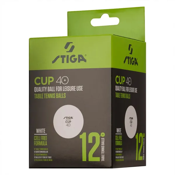 Мяч для наст. тенниса Stiga Cup ABS, 1110-2510-12, диам.40+мм, пластик, упак. 12 шт, белый за 1&nbsp;774.80 ₽ в Саратове