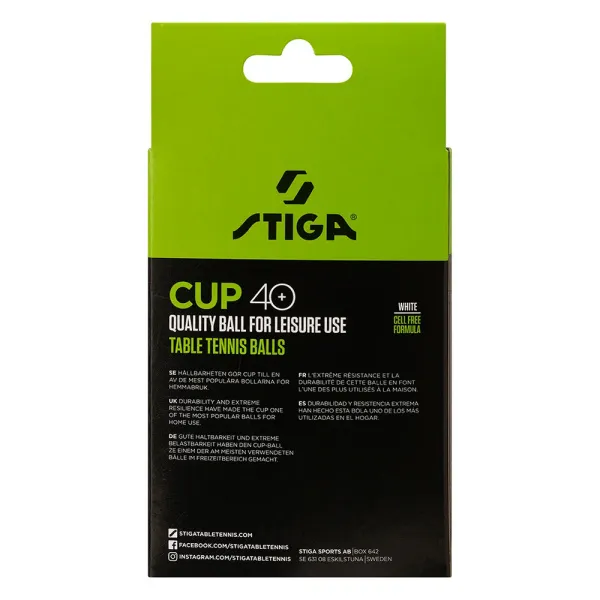 Мяч для наст. тенниса Stiga Cup ABS, 1110-2510-12, диам.40+мм, пластик, упак. 12 шт, белый за 1&nbsp;774.80 ₽ в Саратове