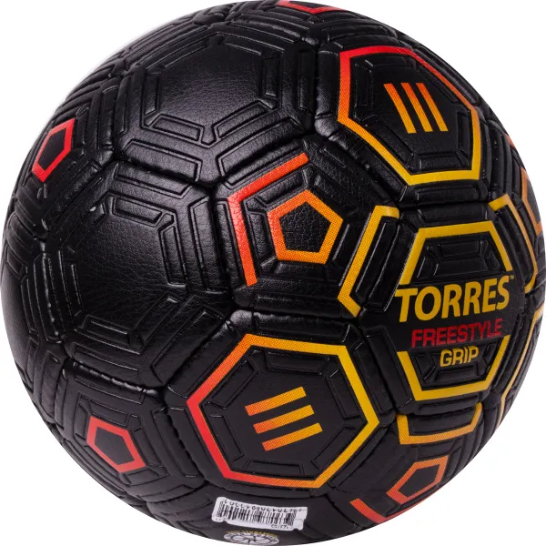 Мяч футб. TORRES Freestyle Grip, F323765, р.5, 32 панели. PU, ручная сшивка, черно-желт-красн за 2&nbsp;070.60 ₽ в Саратове