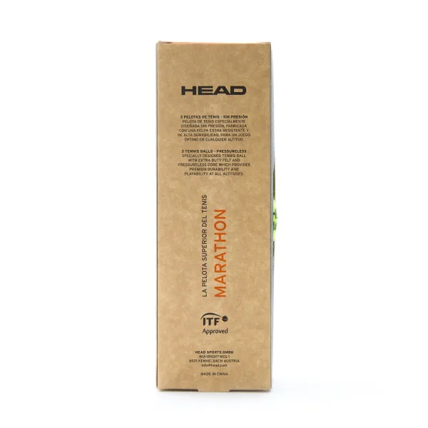 Мяч теннисный HEAD Marathon 3B, 578183, крафт. упак.3шт, без давления, фетр, нат.резина,желтый за 1&nbsp;055.70 ₽ в Саратове