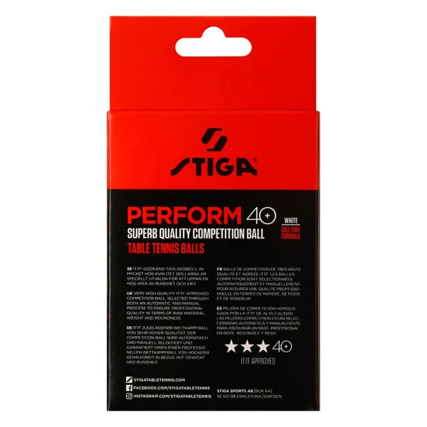 Мяч для наст. тенниса Stiga Perform 3***, 40+, 1113-2110-06, пластик, ITTF Appr., уп.6 шт, бел за 2&nbsp;121.60 ₽ в Саратове