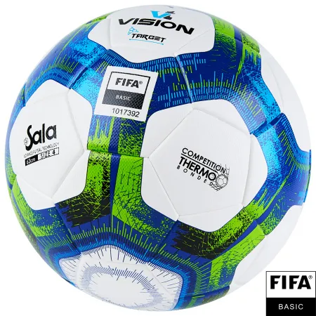Мяч футзал. VISION Target, FS324094, FIFA Basic, р.4, 32 п. PU, 3 подкл.сл, термосшивка, бело-синий за 3&nbsp;519 ₽ купить в Саратове