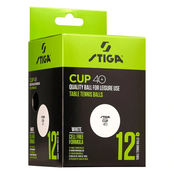 Мяч для наст. тенниса Stiga Cup ABS, 1110-2510-12, диам.40+мм, пластик, упак. 12 шт, белый за 1&nbsp;774.80 ₽ в Саратове