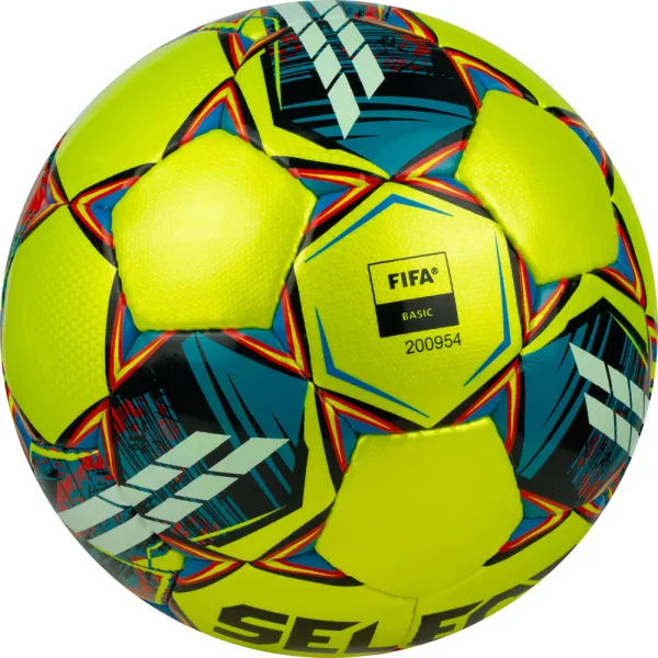 Мяч футзал. SELECT Futsal Mimas, 1053460550, р.4,FIFA Basic, 32 пан, гл.ПУ, руч.сш, жел-сине-красный за 6&nbsp;303.60 ₽ в Саратове