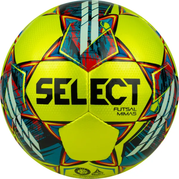 Мяч футзал. SELECT Futsal Mimas, 1053460550, р.4,FIFA Basic, 32 пан, гл.ПУ, руч.сш, жел-сине-красный за 6&nbsp;303.60 ₽ в Саратове