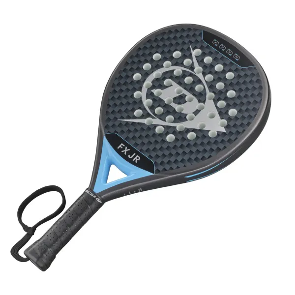 Ракетка для падела Dunlop FX Jr, 10370738, для юниоров, гибрид, графит, черно-голубой за 11&nbsp;019.40 ₽ в Саратове