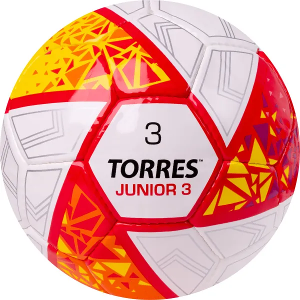 Мяч футб. TORRES Junior-3, F323803, р.3,глянц.ПУ, 4 сл, 32 п,руч.сш,бел-крас-жел за 2&nbsp;070.60 ₽ в Саратове