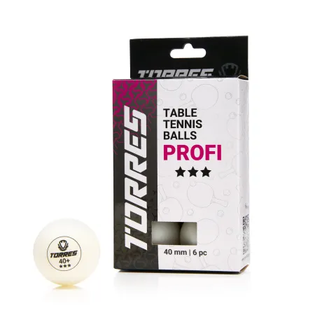Мяч для наст. тенниса TORRES Profi 3*, TT23012, диам. 40+мм, упак. 6 шт, белый за 338.30 ₽ купить в Саратове