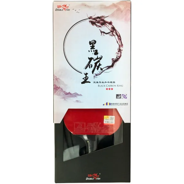 Ракетка для н/т DOUBLE FISH Black Carbon King Racket 3***, для професс.,ITTF Appr.,накл.2,1,мм за 4&nbsp;346.90 ₽ в Саратове