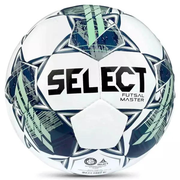 Мяч футзал. SELECT Futsal Master Shiny V22, 1043460004, р.4, Basic,32п, гл.ПУ, руч.сш,бел-син-зел за 7&nbsp;539.50 ₽ в Саратове