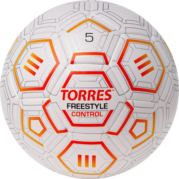 Мяч футб. TORRES Freestyle Control, F3231765, р.5, 32 п.,PU-Microfi, термосшив., бело-оран-сереб за 3&nbsp;464.60 ₽ в Саратове