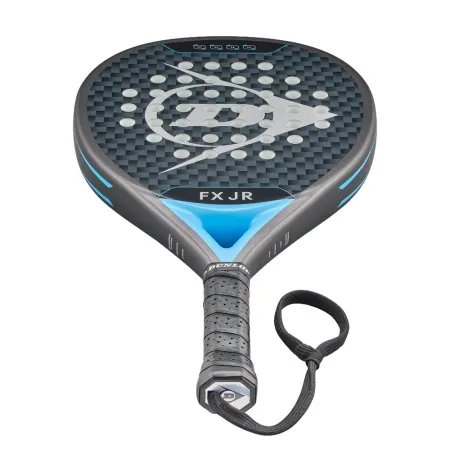 Ракетка для падела Dunlop FX Jr, 10370738, для юниоров, гибрид, графит, черно-голубой за 11&nbsp;019.40 ₽ купить в Саратове