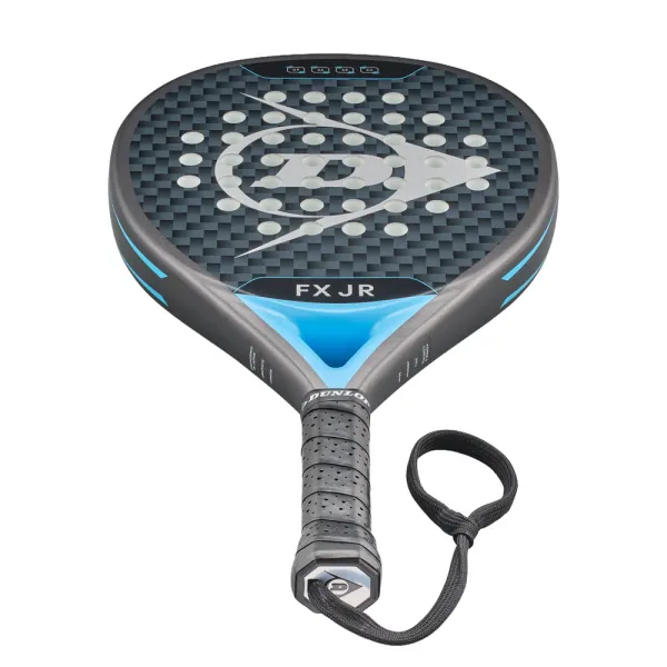 Ракетка для падела Dunlop FX Jr, 10370738, для юниоров, гибрид, графит, черно-голубой за 11&nbsp;019.40 ₽ в Саратове