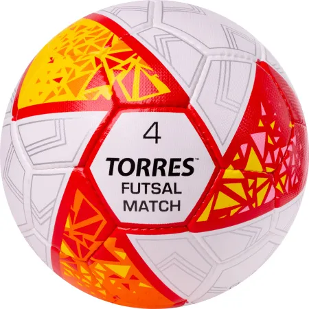 Мяч футзал. TORRES Futsal Match, FS323774, р.4, 32 панели. ПУ,4 подкл.слоя,ручн.сш,бело-крас-жёлт за 2&nbsp;454.80 ₽ купить в Саратове
