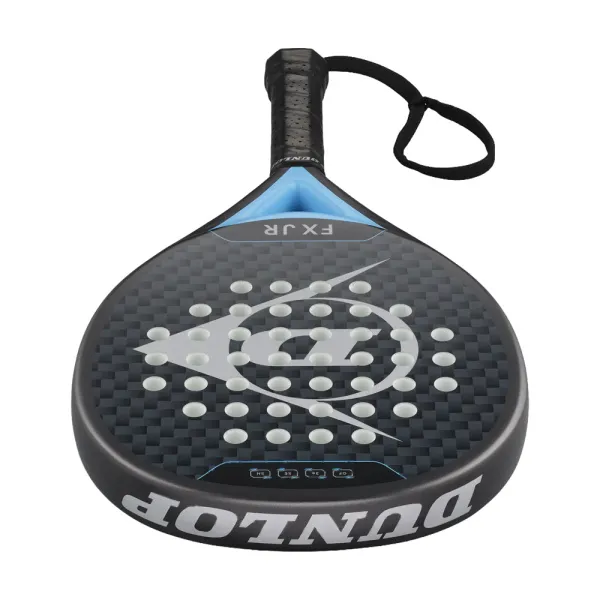 Ракетка для падела Dunlop FX Jr, 10370738, для юниоров, гибрид, графит, черно-голубой за 11&nbsp;019.40 ₽ в Саратове