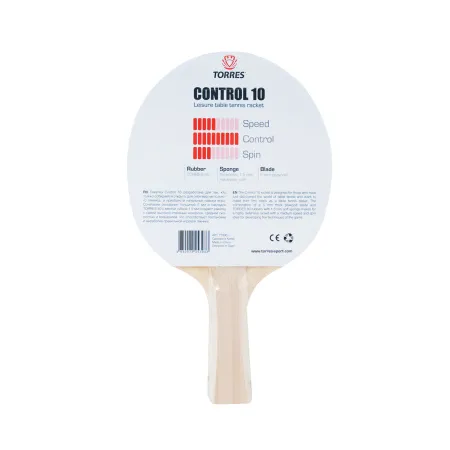 Ракетка для н/т TORRES Control 10, TT0001, для начинающих, накладка 1,5 мм, конич. ручка за 426.70 ₽ купить в Саратове