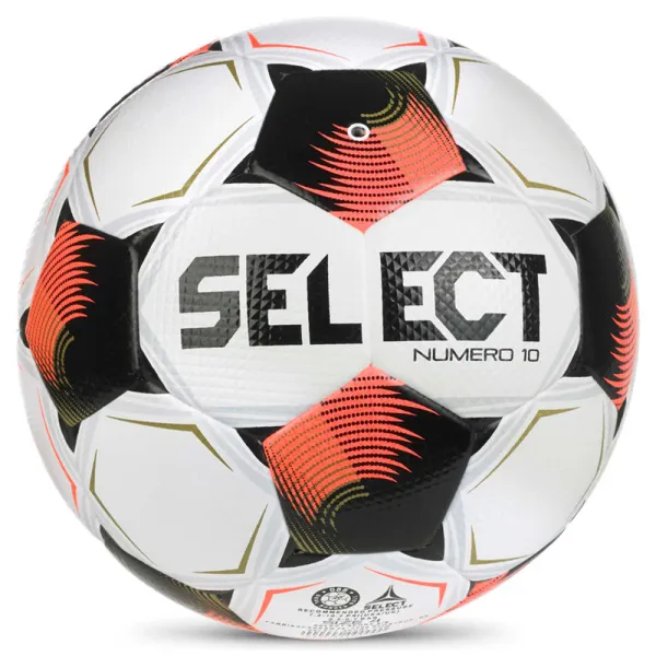 Мяч футб. SELECT Numero 10 V26, 0574071002, р.4, FIFA Basic, 32п, ПУ, гибр.сш, бело-черно-оранжевый за 8&nbsp;404.80 ₽ в Саратове